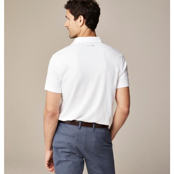 J.Crew Performance Polo Shirt Mens L White Pullover Coolmax Short Sleeve Stretch - Picture 2 of 8